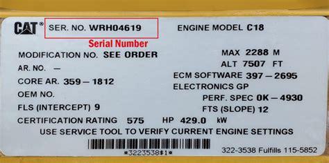 cat engine identification number